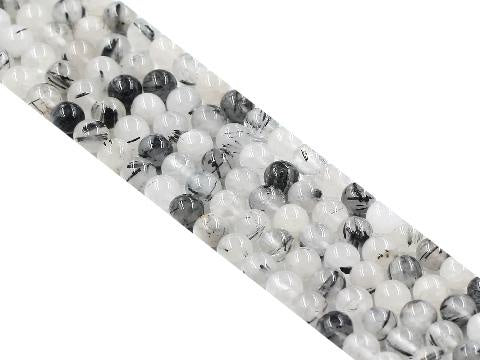 Tourmalinated Quartz Round Beads 8mm